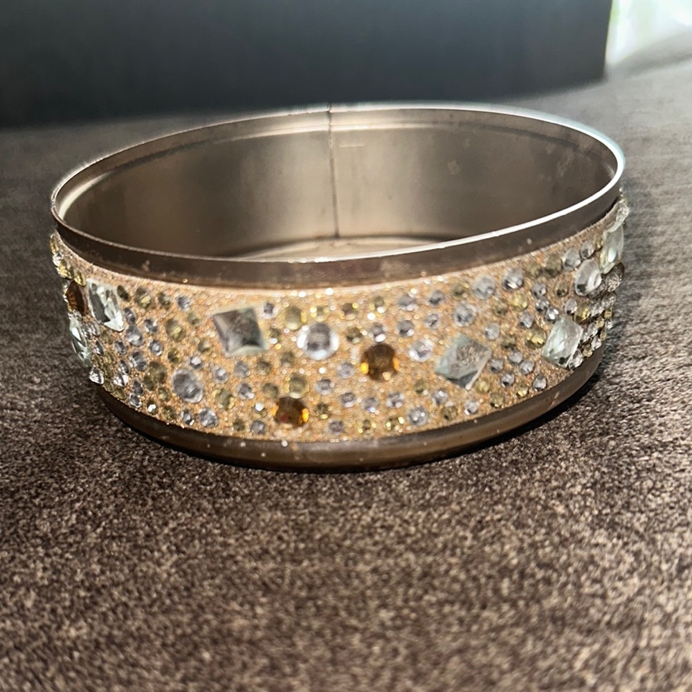 Bath & Body Works Gold & Silver Candle Holder w/ Intricate Design